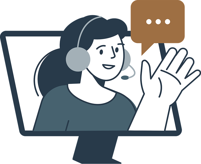 Image of a person waving thank you for registering for Blue Book.